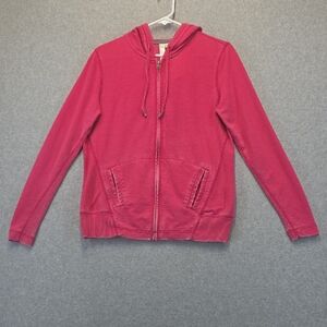 Y2K Green Tea Angels Zip Up Hoodie Women’s Medium Pink Throwback